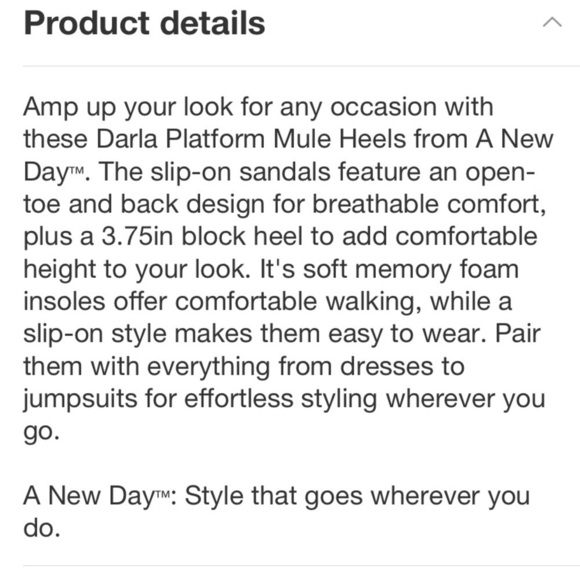 Women's Darla Platform Mule Heels with Memory Foam Insole - A New Day™ new - Picture 5 of 6